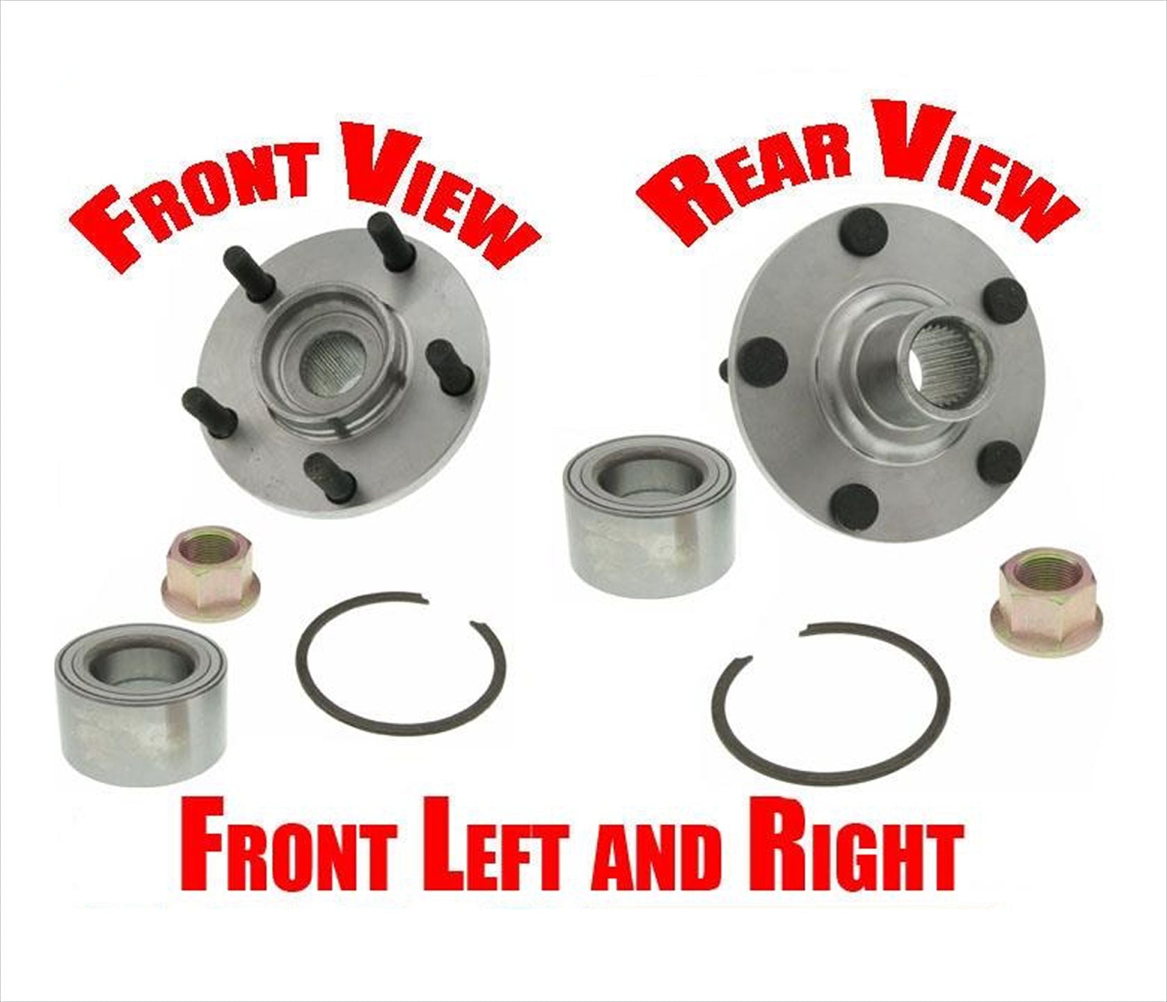 (2) Frt Wheel Hub Bearing Kit for Nissan Maxima Altima Infiniti I30 I35