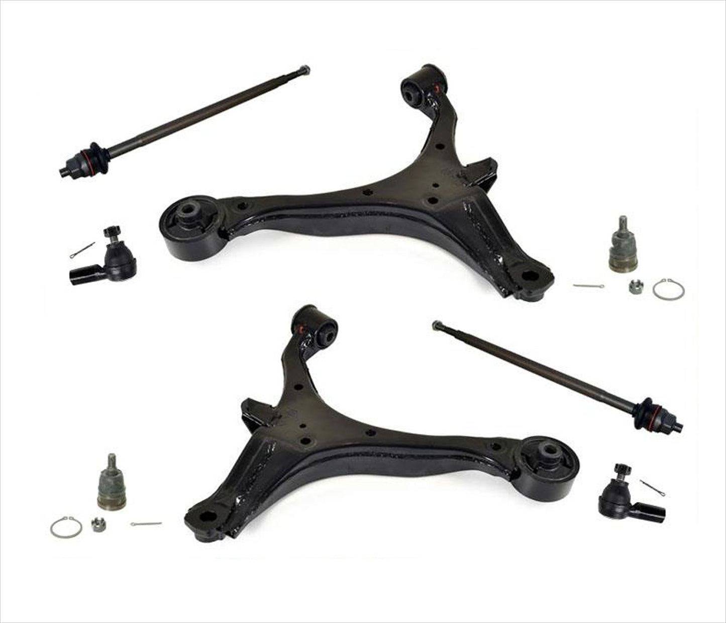 (2) Control Arms Arm Pair Set 01-05 Honda Civic Tie Rods Ball Joints 8Pc KIT