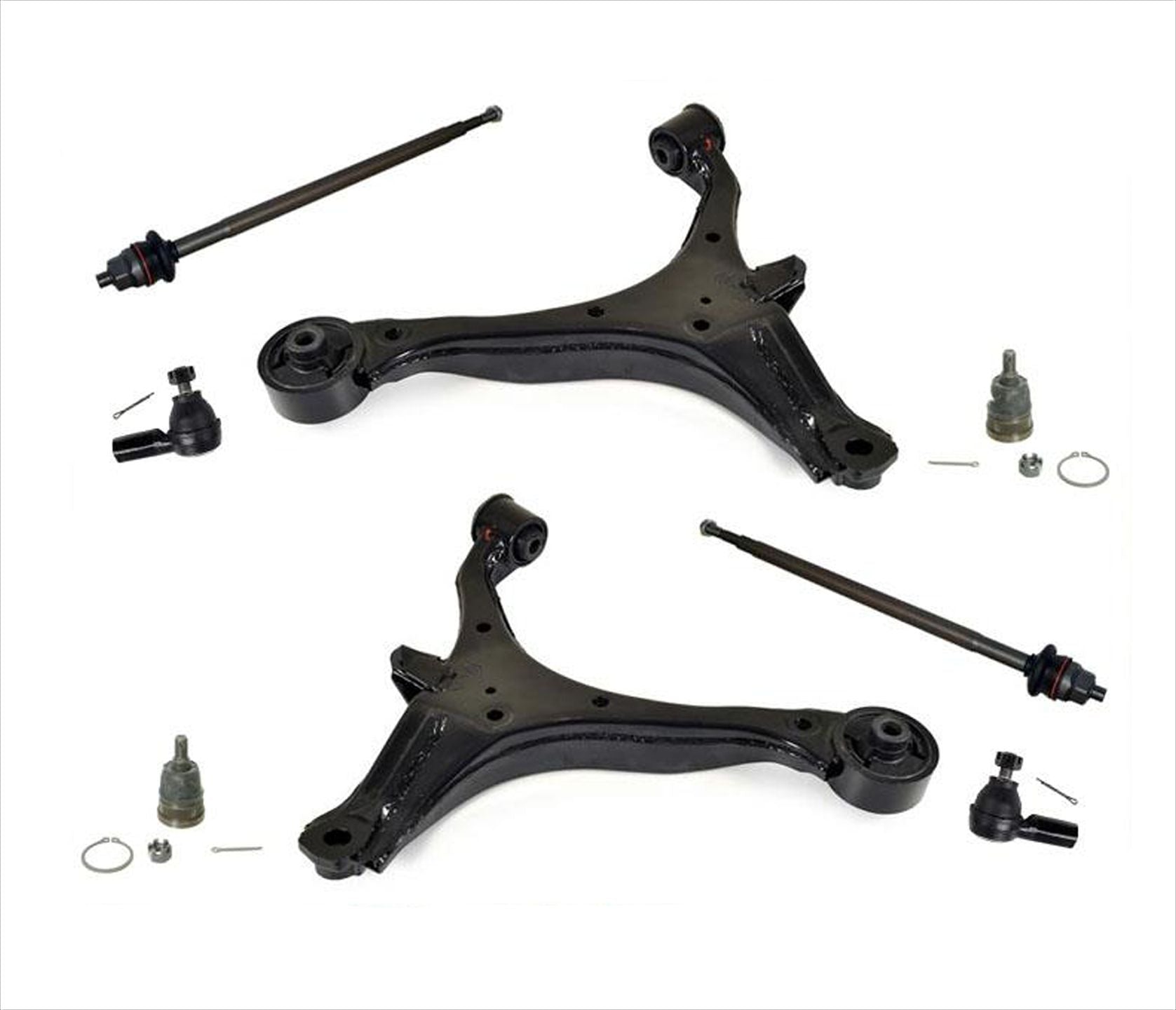 (2) Control Arms Arm Pair Set 01-05 Honda Civic Tie Rods Ball Joints 8Pc KIT