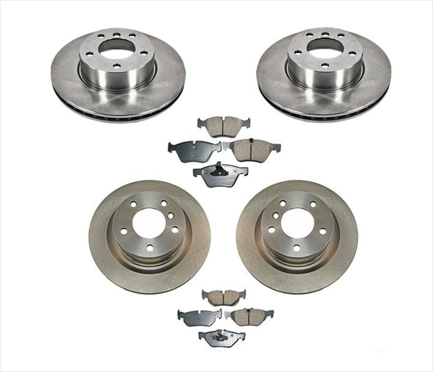 Kit de 6 piezas de rotores de freno delantero y trasero y pastillas de cerámica para BMW 128i 08-2013