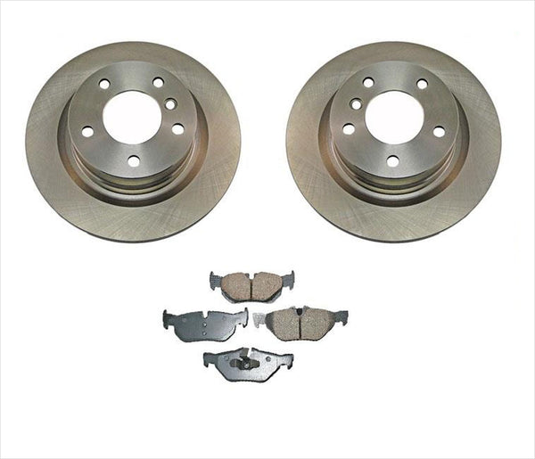 (2) Rotor de freno trasero NewTek 34401 para BMW 128i 08-12 con almohadillas de cerámica CD1267