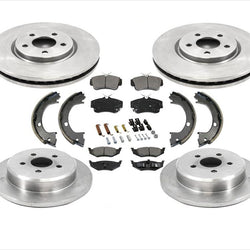 Rotores de freno de disco y pastillas de cerámica, kit de 8 piezas para 03-09 PT Cruiser Turbo 4 ruedas