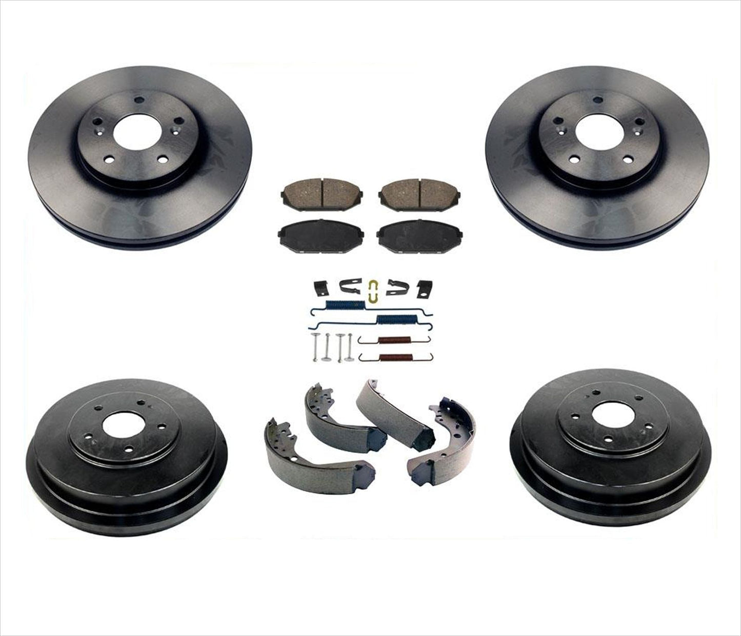 Front Brake Rotors & Pads Rear Drums & Shoes Springs For Honda Odyssey 1999-2001