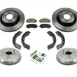 Front Rotors Pads Drums Shoes Springs for Nissan Sentra SER 09-12 NO Type V