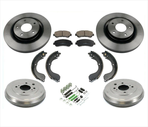 Front Rotors Pads Drums Shoes Springs for Nissan Sentra SER 09-12 NO Type V