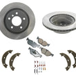 Rear Brake Rotors & Pads Parking Brake Springs for 08-12 BMW 128i (REAR 4PC Kit)