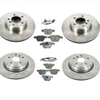 F & R Disc Brake Rotor Kit Ceramic Pads Sensor for BMW 530I ( No X Drive ) 04-07