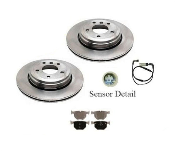 Rear Disc Brake Rotor Pads & Sensors for Rear Wheel Drive BMW 525i 04-07