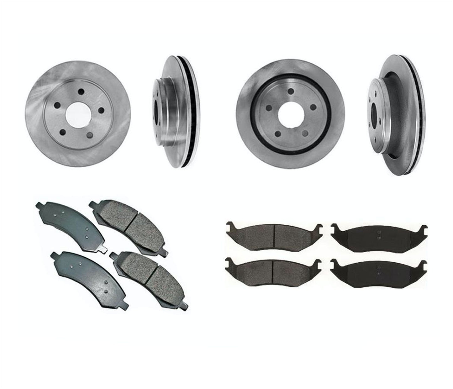 Front & Rear Brake Rotors & Ceramic Brake Pads For 2006-2009 Ram 1500 Pick Up