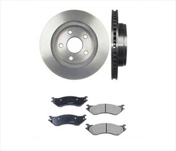 Rotores de freno delanteros de servicio de frenos de 3 piezas y pastillas de cerámica para Dodge Durango 04-06