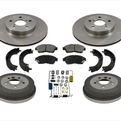 For 96-00 Toyota Rav4 Rav-4 Front Rotors Pads & Drums Brakes Shoes Springs 7pc