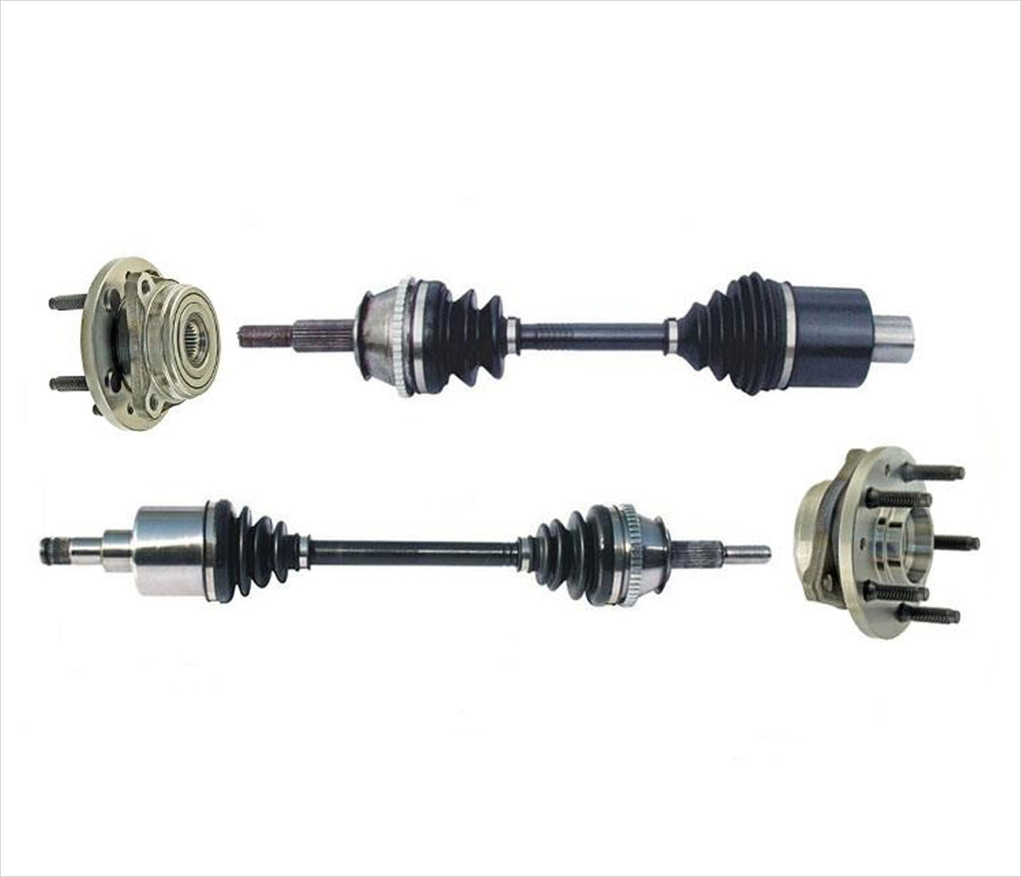 (2) Front L & R Side CV Axle Shafts + Hub Wheel Bearings Fits Windstar 01-03