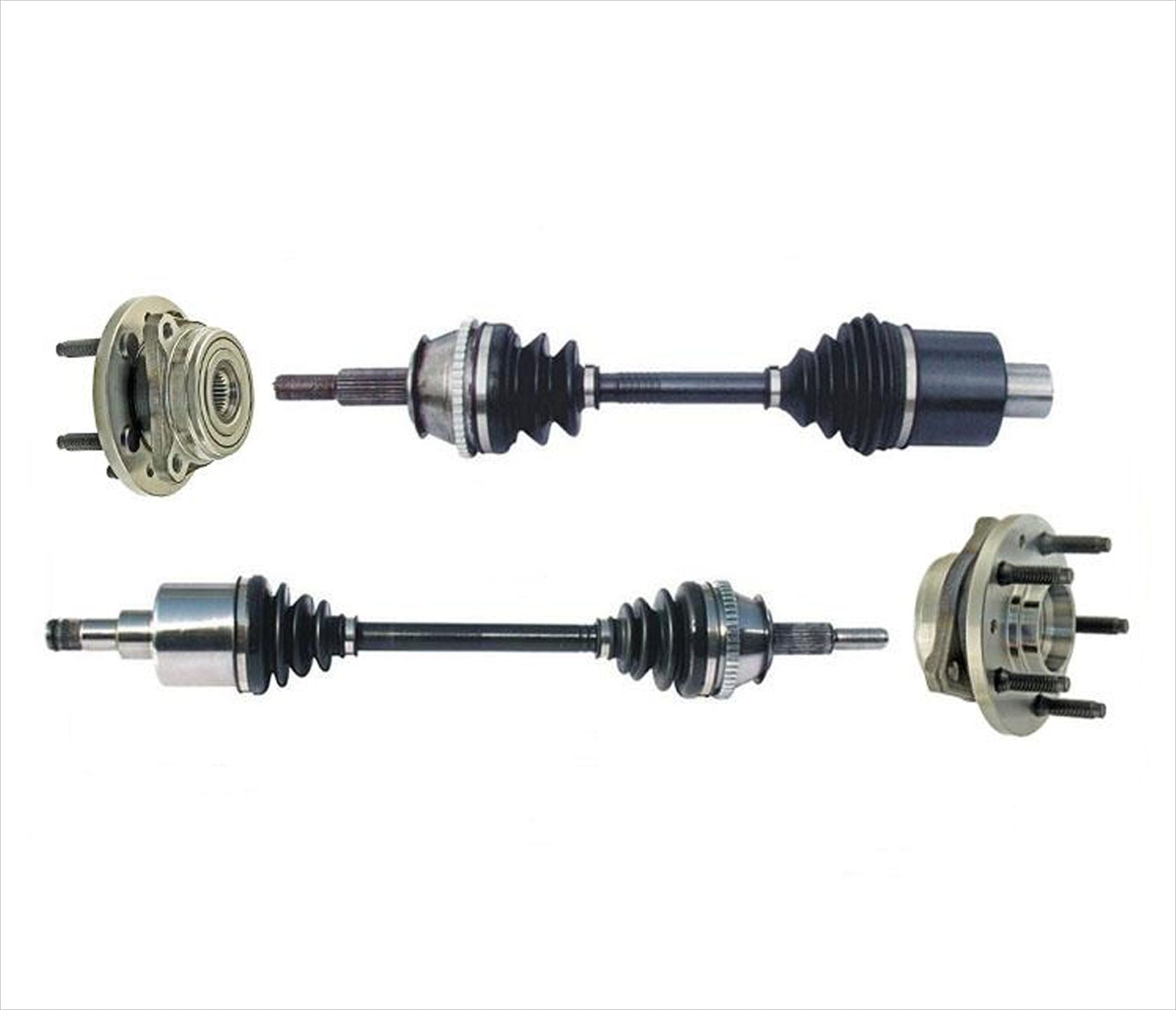 (2) Front L & R Side CV Axle Shafts + Hub Wheel Bearings Fits Windstar 01-03