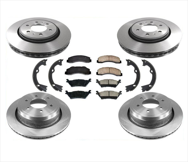 Front & Rear Rotors & Ceramic Pads 8pc 10-14 Ford Raptor 6.2L With 6 Lug Brakes