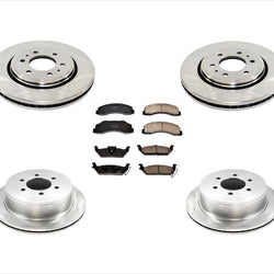 Rotores de freno de disco delantero y trasero, 6 pernos y pastillas de cerámica para Ford F150 10-11