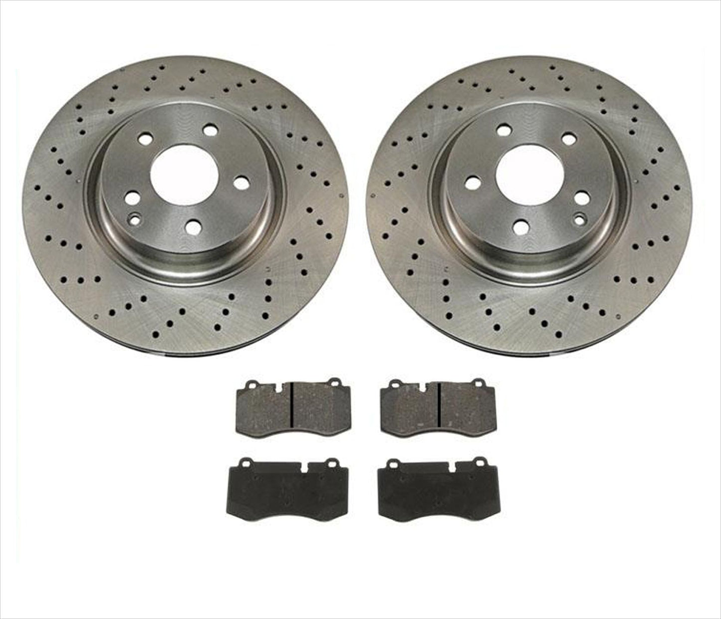 Brake Drilled Rotors Front Met Pads For Mercedes Benz 07-13 S550 W Sport Package