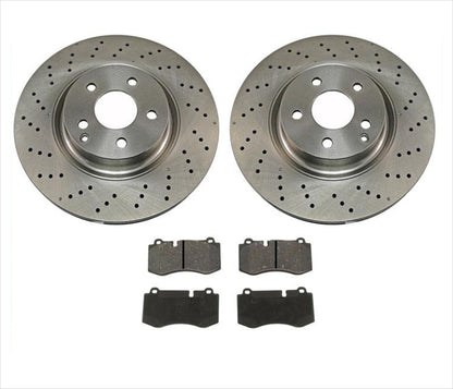 Brake Drilled Rotors Front Met Pads For Mercedes Benz 07-13 S550 W Sport Package