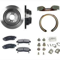 Rotor de freno trasero con almohadillas Kit de resorte de zapatos de emergencia para GM Trailblazer 02-09