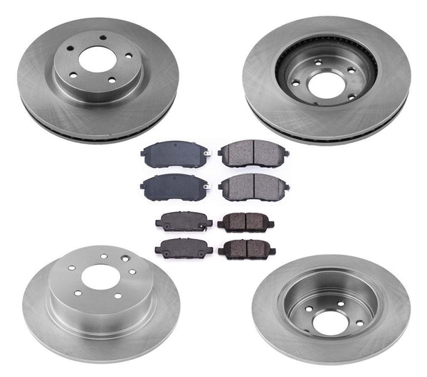 Front & Rear Brake Rotors & Ceramic Brake Pads 2011-2012 for Nissan Altima 6Pc