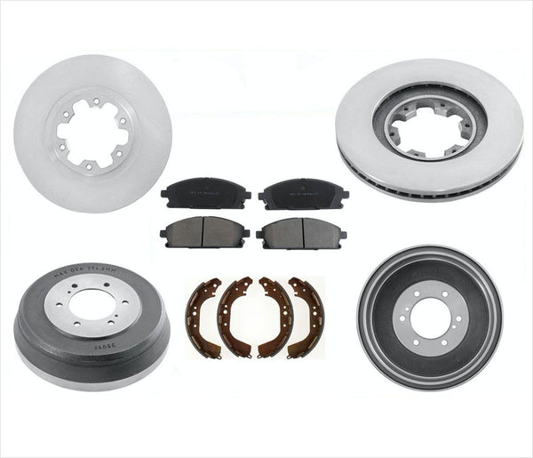 Almohadillas y tambores de cerámica para rotores delanteros y traseros para Nissan Pathfinder 1999-2001, kit de 6 piezas