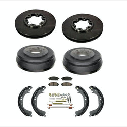 Rotores de freno de disco delantero Tambores traseros Zapatas Resortes 7 piezas para Pathfinder 1996-1998