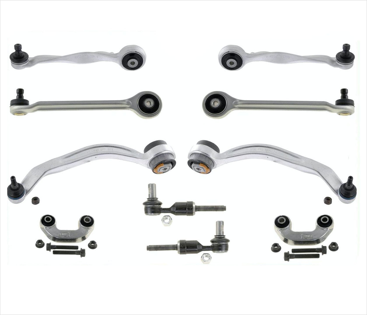Front Upper & Lower Control Arms & Tie Rods & Links fits 00-04 Audi A6 Quattro