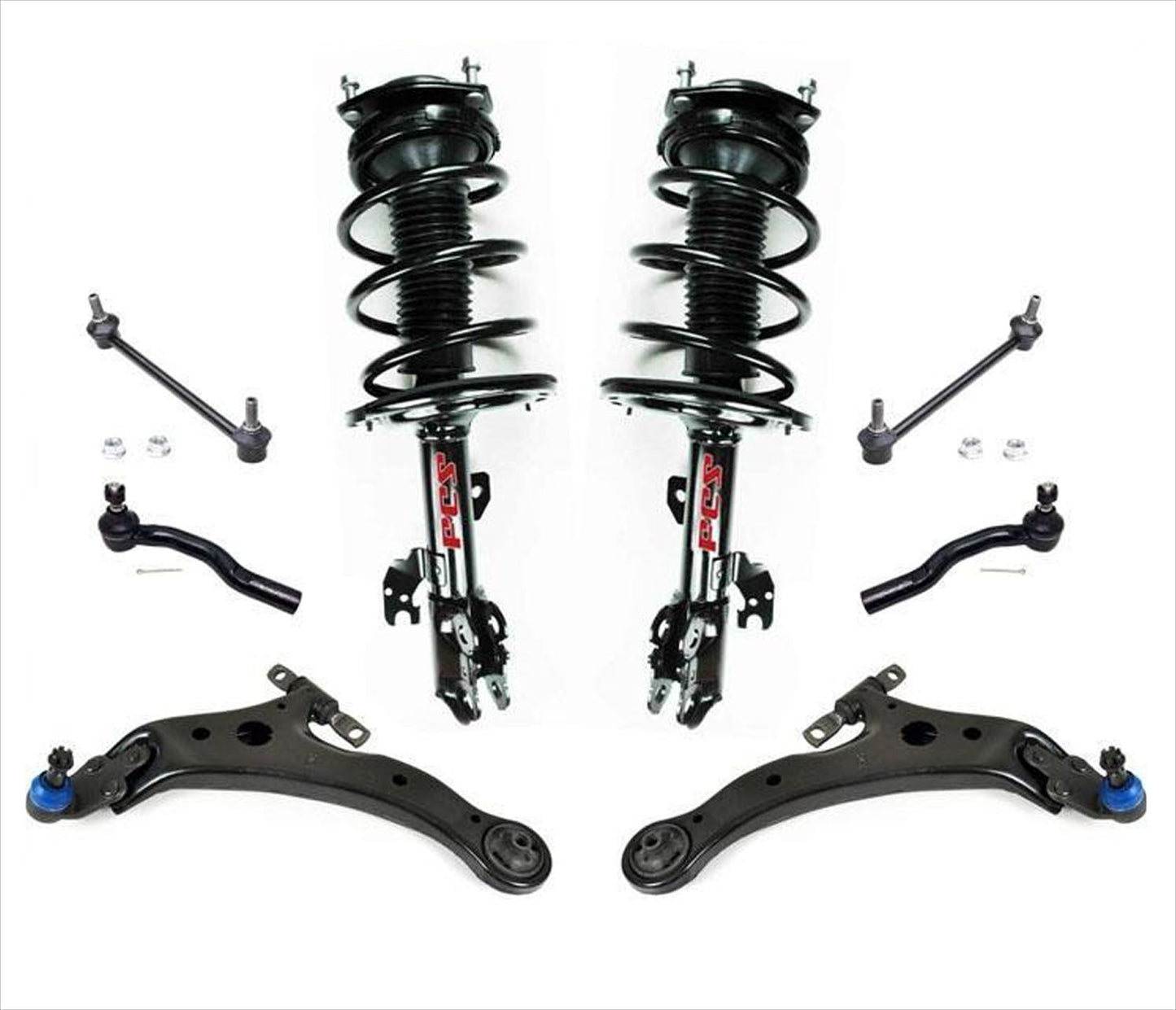 Para Lexus ES350 2007-2008, puntales delanteros completos, brazos de control, varillas de amarre y enlaces