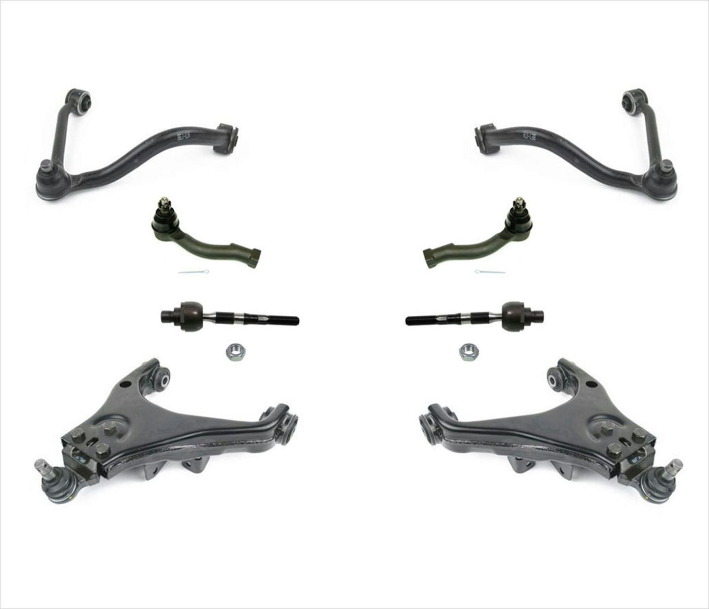Upper and Lower Control Arms with Tie Rods for Kia Sorento 2003-2004 8pc Kit