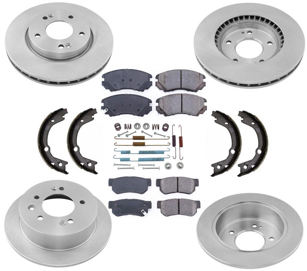 Front Rear Rotors & Ceramic Pads 8Pc for Hyundai Elantra 4 Door Sedan 2.0 07-10 - Photo 1