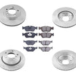 Front Rear Brake Rotors Brake Pads 6pc for BMW 323i 4 Door Sedan 1999-2000