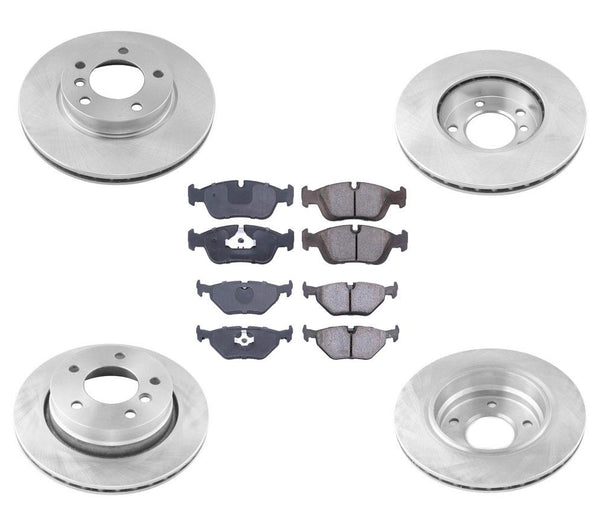 Front Rear Brake Rotors Brake Pads 6pc for BMW 323i 4 Door Sedan 1999-2000