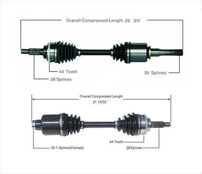 CV Drive Axle Shafts Fits Ford 01-08 Automatic Trans 3.0L V6 Ford Escape