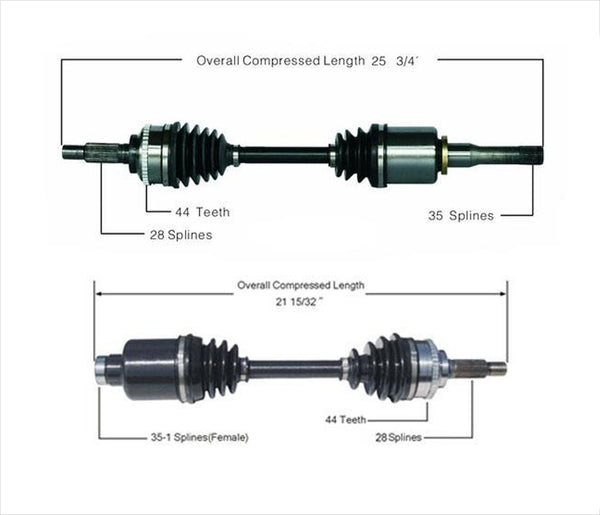 (2) Ejes de transmisión CV Ford 01-12 Transmisión automática 3.0L V6 Escape