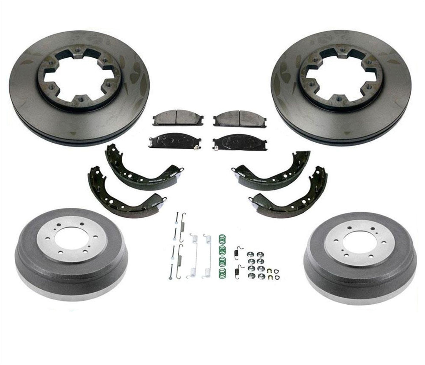 For 89-95 Pathfinder Frt Disc Brake Rotors Pads Brake Drums Brake Shoes Springs