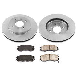 Front Brake Rotors 10 5/64 Inch & Ceramic Pads for Mitsubishi Mirage 1999-2002