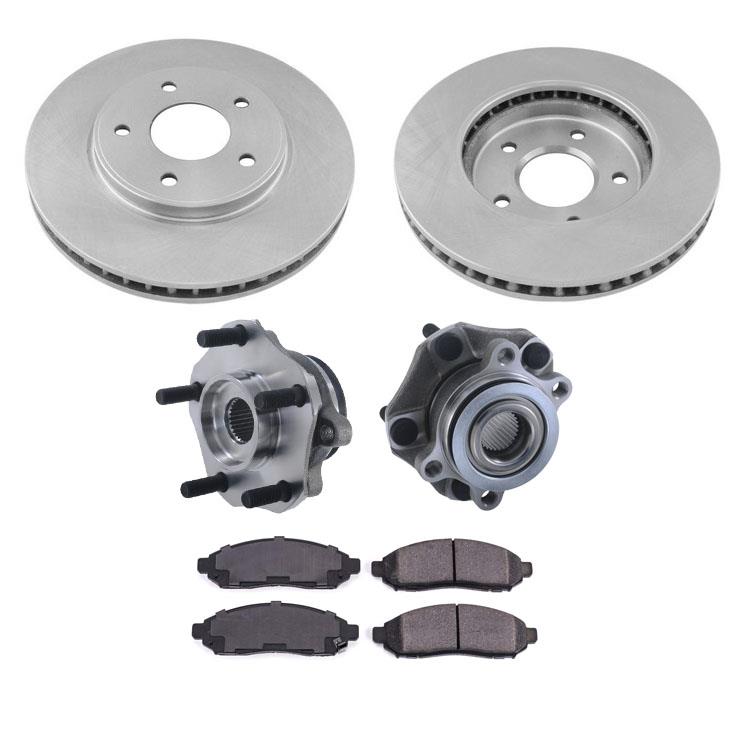 Front Hub Bearings Disc Brake Rotors Pads for Nissan NV200 5pc kit 2013-2019