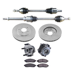 Ejes delanteros Rotores de freno Bujes de rueda Pastillas de freno 7 piezas para Nissan NV200 2013-2018