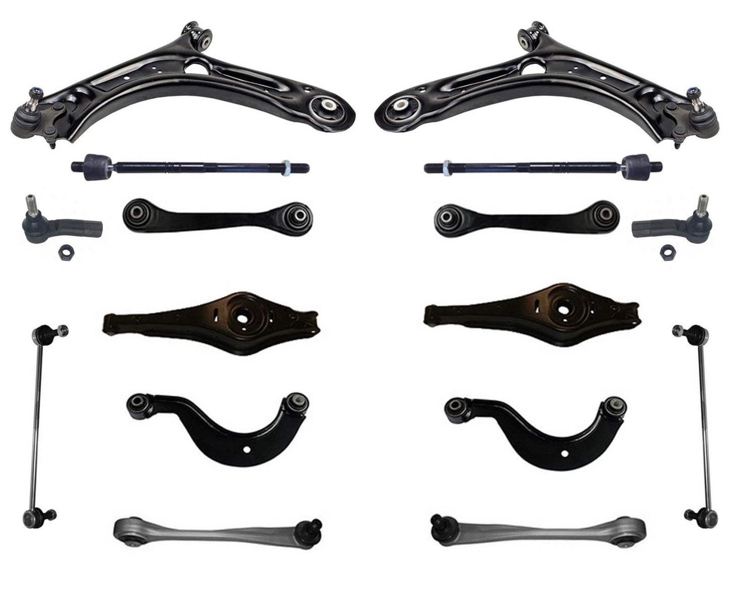 Brazos de control delanteros superiores e inferiores + traseros superiores e inferiores para VW Passat 12-17