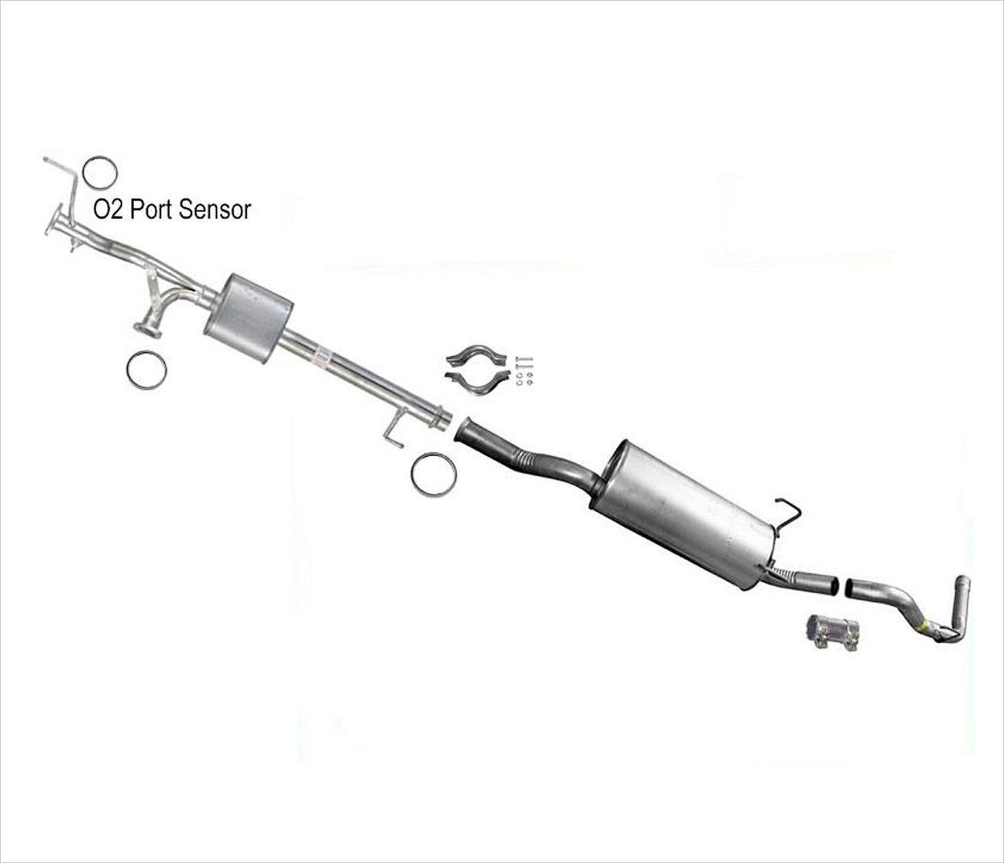 Para Toyota Tundra 2003, doble cabina, solo sistema de tubo de escape silenciador de 4,7 L