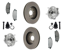 Front Wheel Hub Bearings Ball Joints Brake Rotors & Pads For Nissan Quest 04-09
