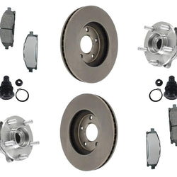 Rodamientos de cubo de rueda delantera, juntas esféricas, rotores de freno y pastillas para Nissan Quest 04-09