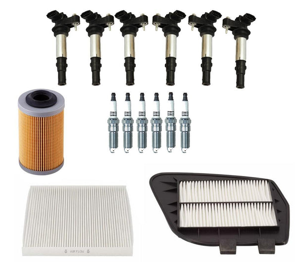 Direct Ignition Coils with Plugs + Filters for 04-09 Cadillac CTS 3.6L 15PC Kit