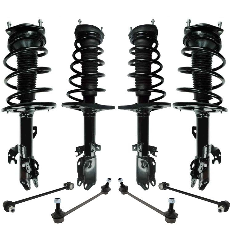 Front & Rear Complete Spring Struts & Sway Bar Links for Lexus ES350 2010-2012