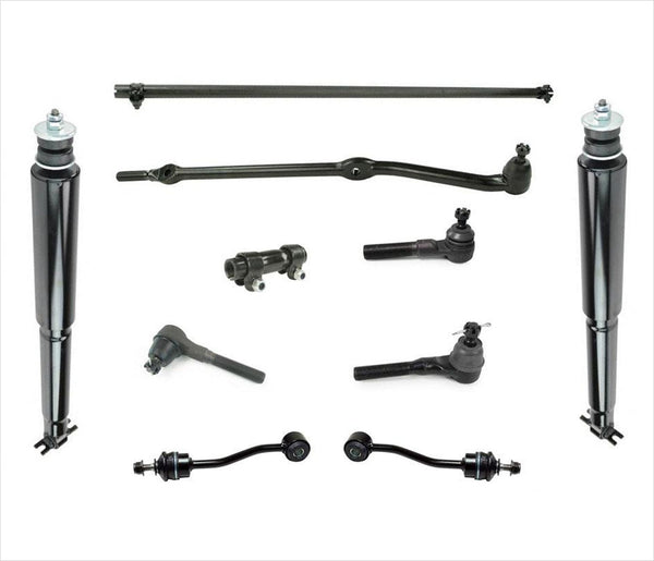 Fits For 97-06 Fits Wrangler Drag Link Tie Rod Rods Sleeves 10Pc Kit