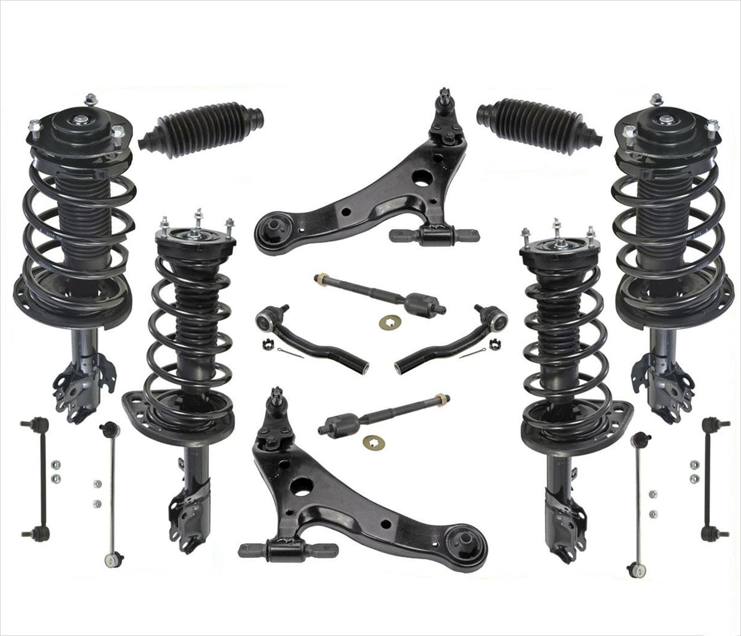 Puntales delanteros y traseros con brazos de control, tirantes + enlaces, 18 piezas para Toyota Camry 3.5L