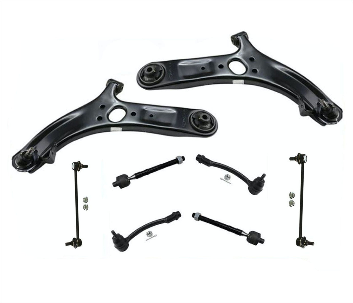Front Lower Control Arms Tie Rods and Links 8 Pcs For Hyundai Accent 12-17