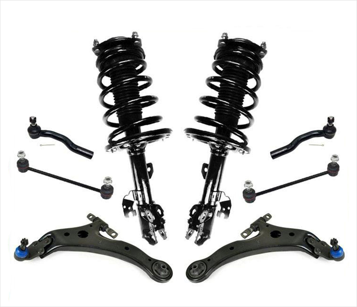 Front Struts Lower Control Arms Tie Rods + Links for 07-11 Toyota Camry V6 3.5L