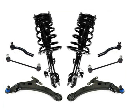 Front Struts Lower Control Arms Tie Rods + Links for 07-11 Toyota Camry V6 3.5L
