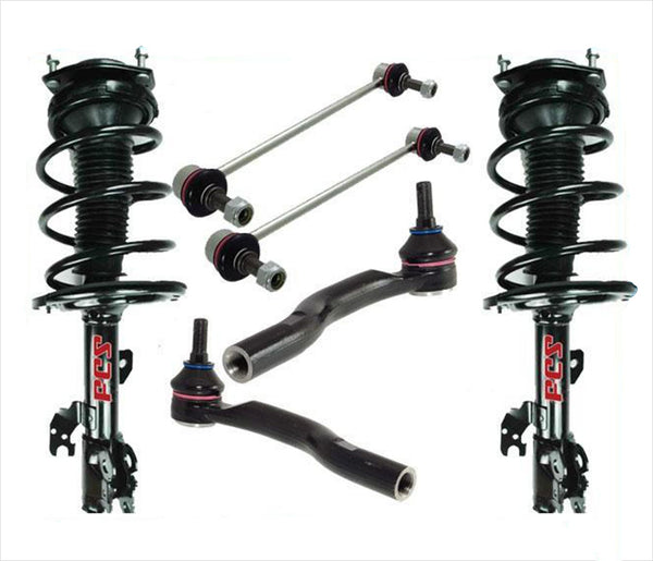 Front Coil Spring Struts + Tie Rods + Links for 07-11 Toyota Camry V6 3.5L