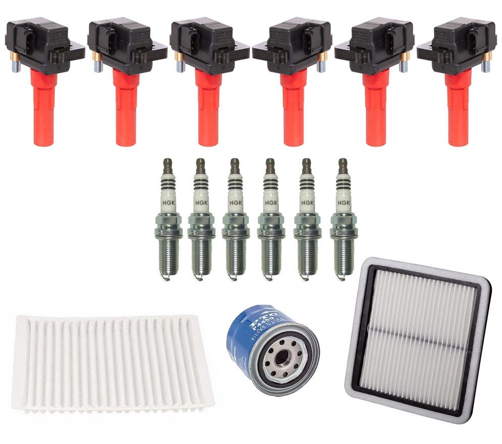 Ignition Coils Iridium Spark Plugs & Filters For Subaru Tribeca 3.6L 2010-2014